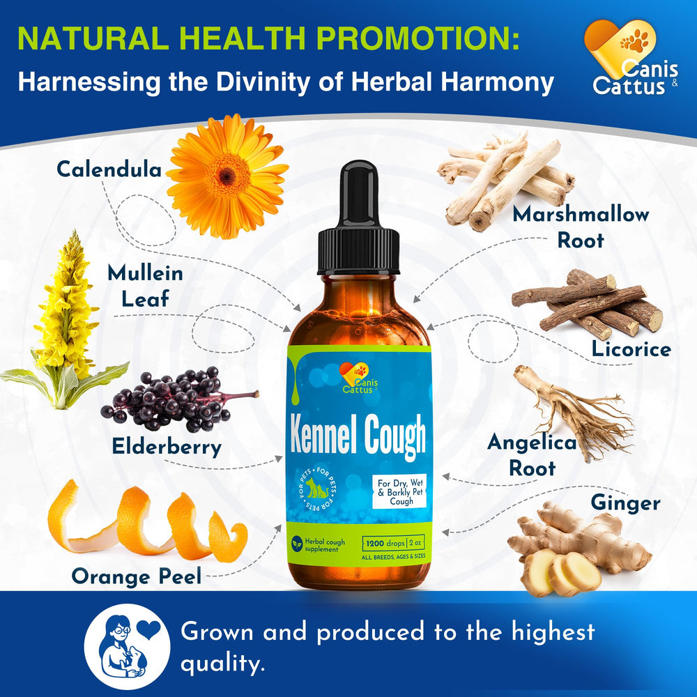 Canis&Cattus herbal formula image features marshmallow, mullein, and elderberry for gentle breathing.