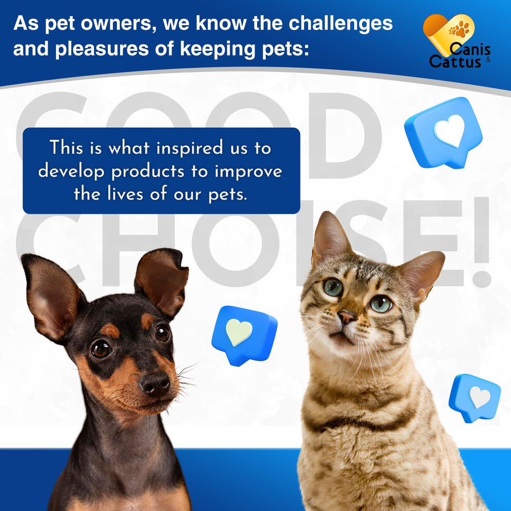 Canis&Cattus 2oz packaging highlights safe-for-all-breeds dosing and convenient care.