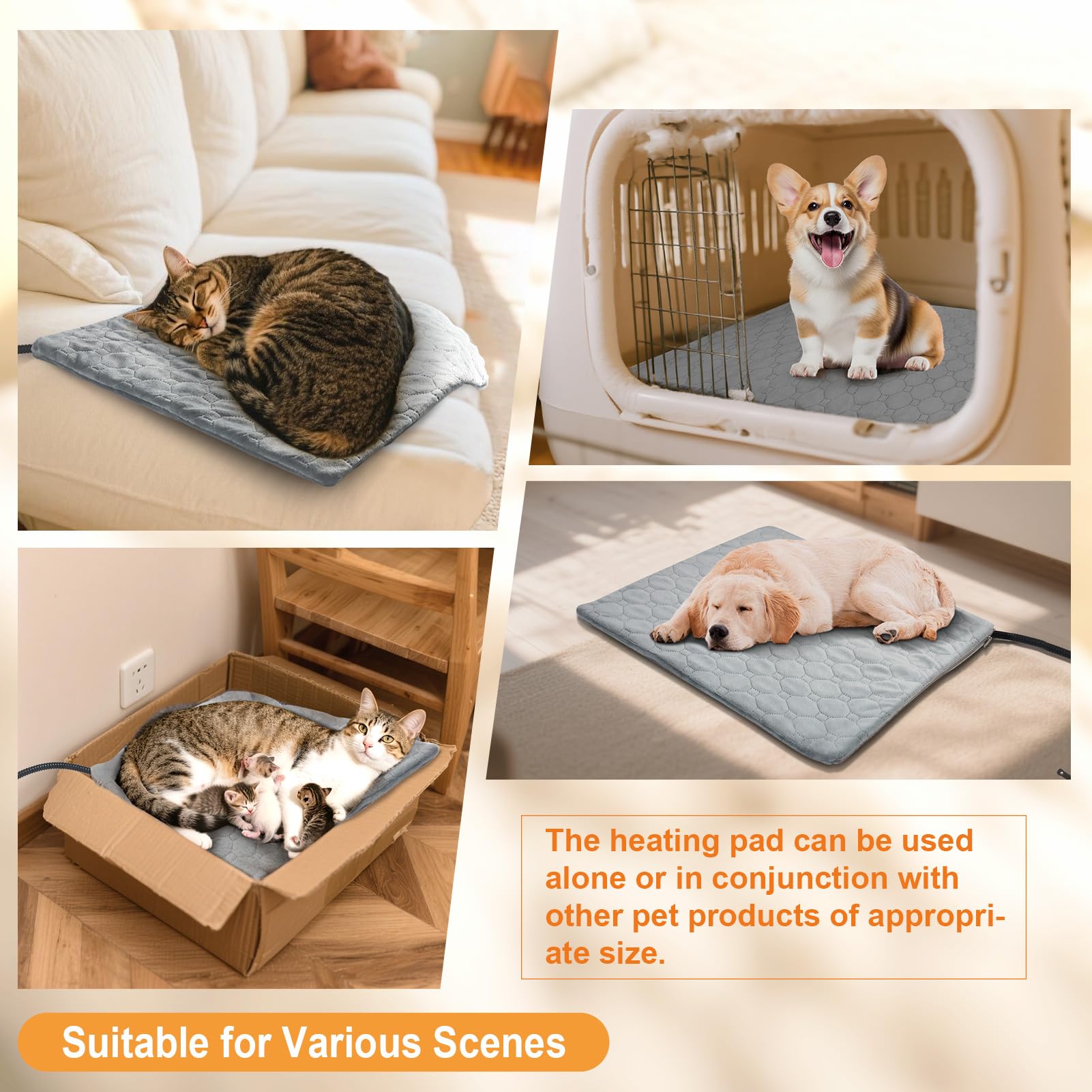 CANMIL cat heating pad removable cover for easy cleaning.