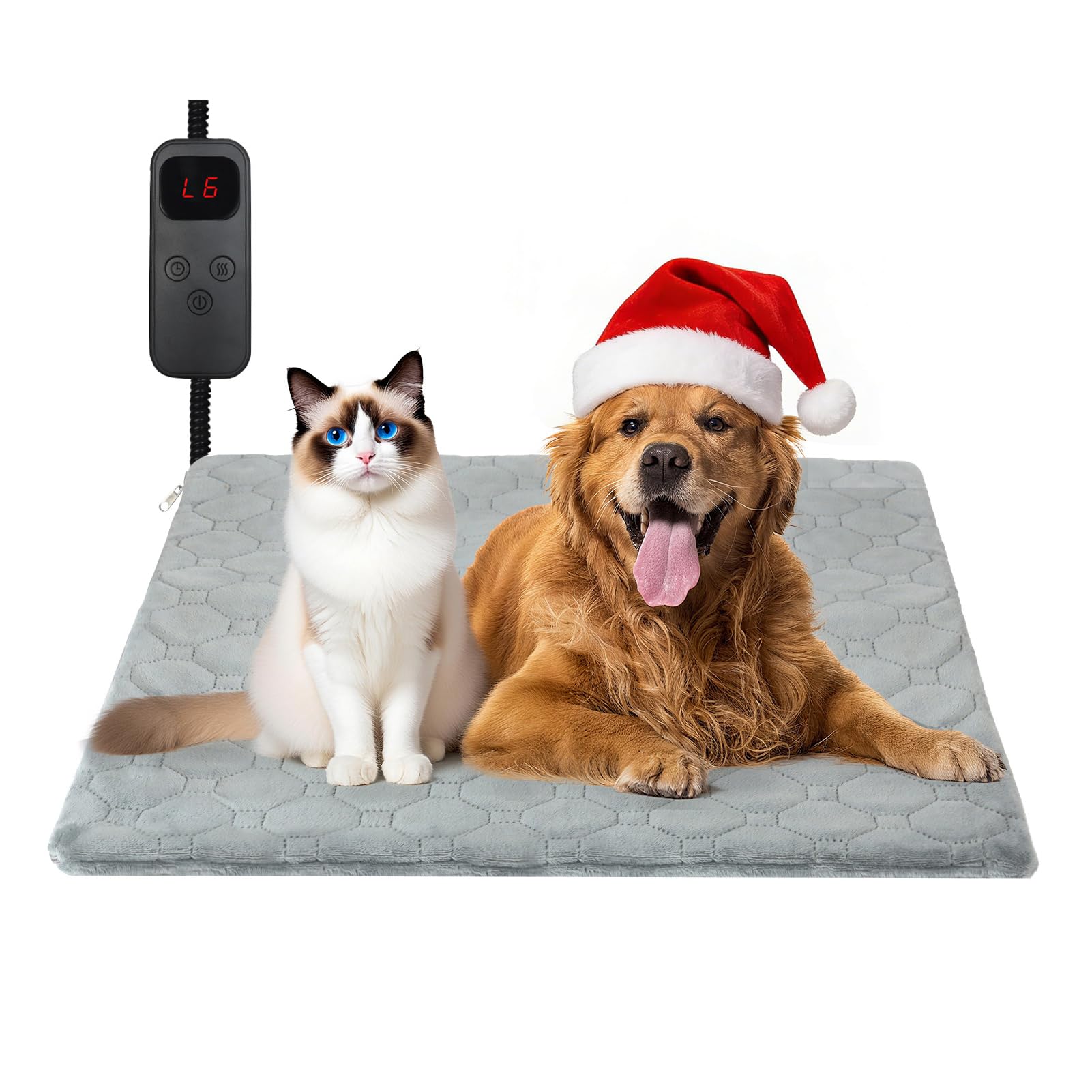 CANMIL cat heating pad with thermostat control for precise warmth.
