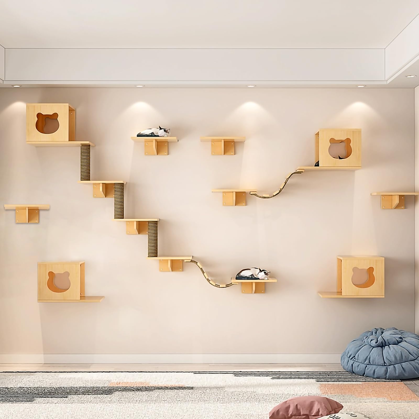 Canormpet cat wall shelves condos perches offer elevated lounging and safe exploration.