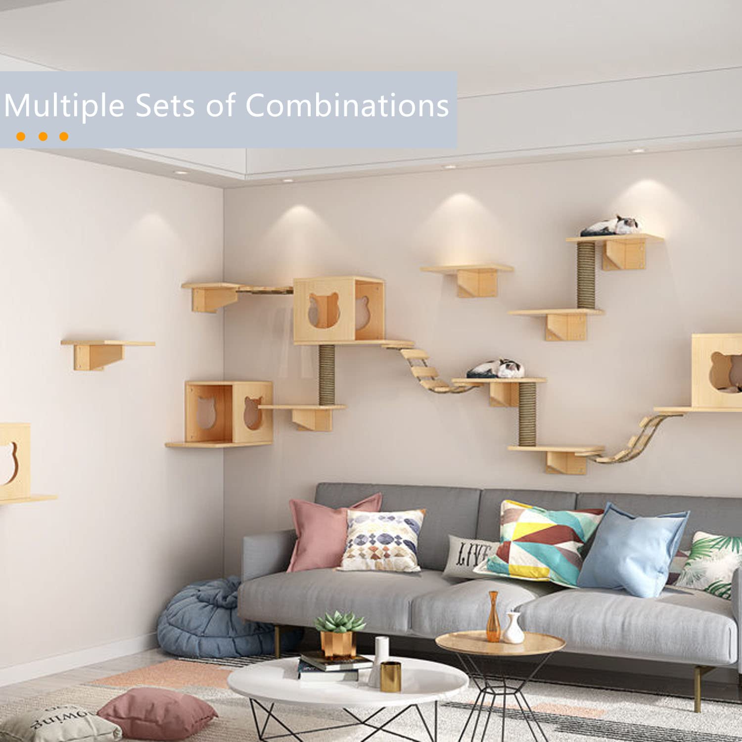 Canormpet cat wall shelves room-saving setup helps small spaces feel larger for pets.