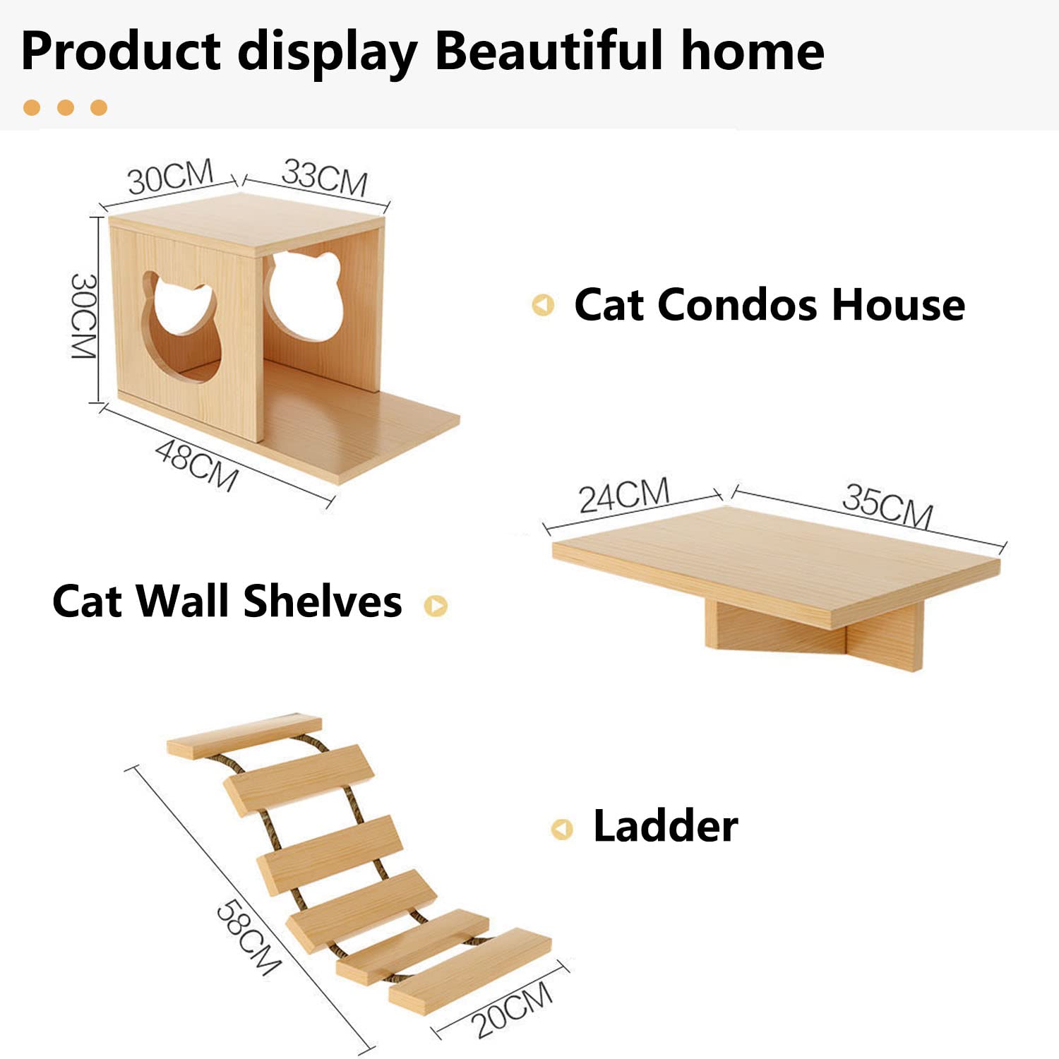 Canormpet cat wall shelves wall-mounted design saves floor space with a sleek look.