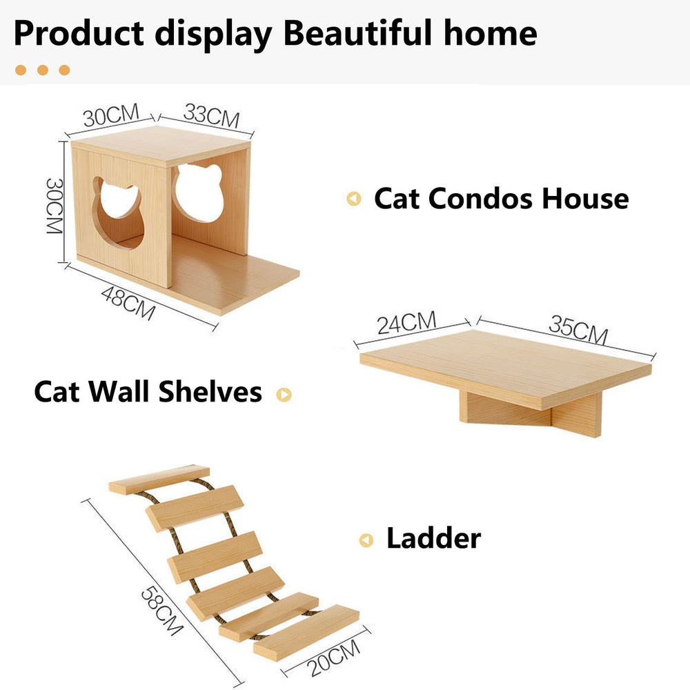 Canormpet cat wall shelves wall-mounted design saves floor space with a sleek look.