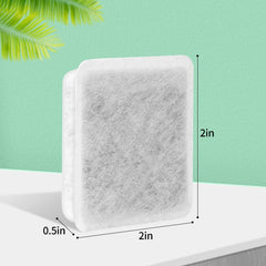 Canova charcoal filter exterior polyester layer traps hair before reaching water.