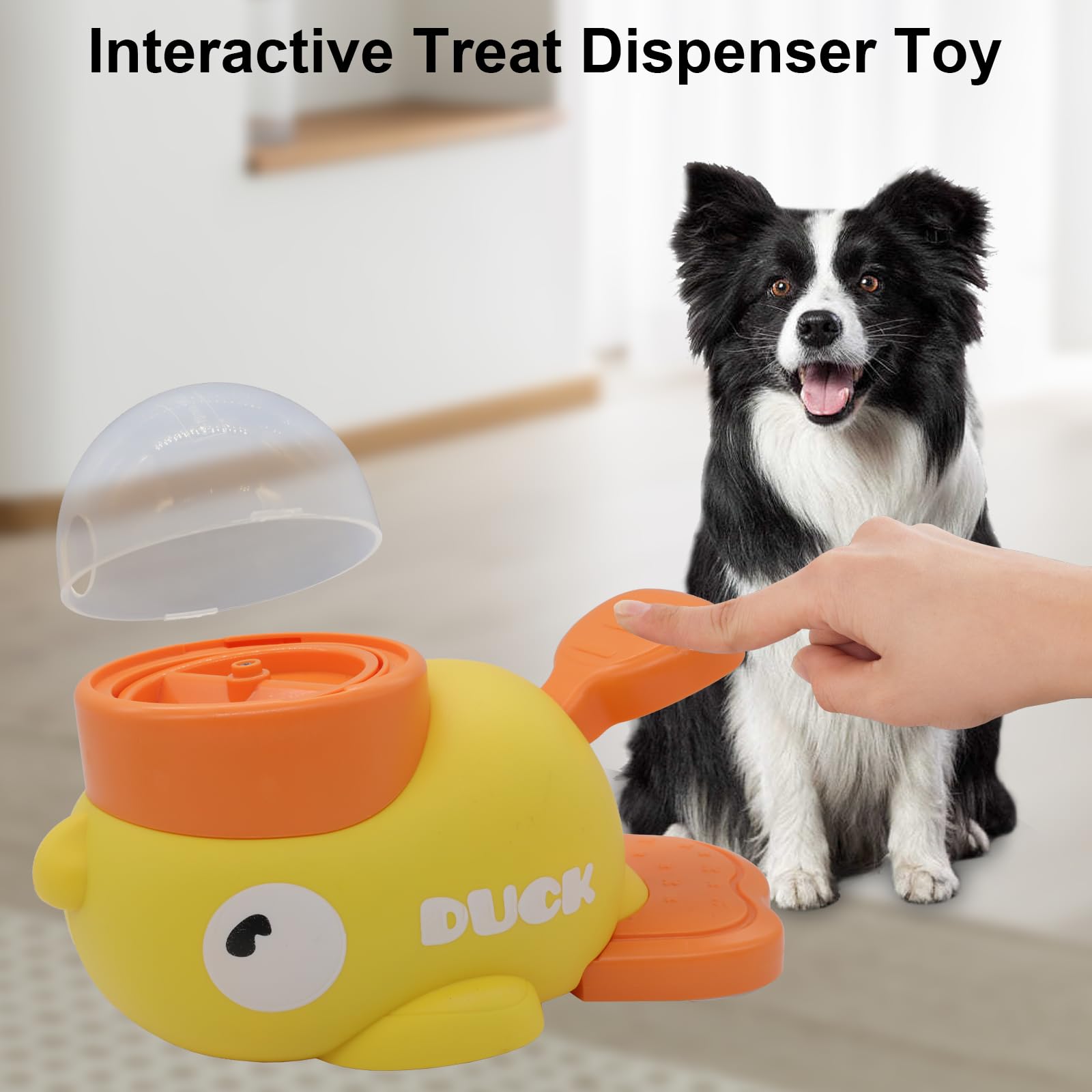 Canumer duck-shaped toy with small treats supports slow feeding and training opportunities.
