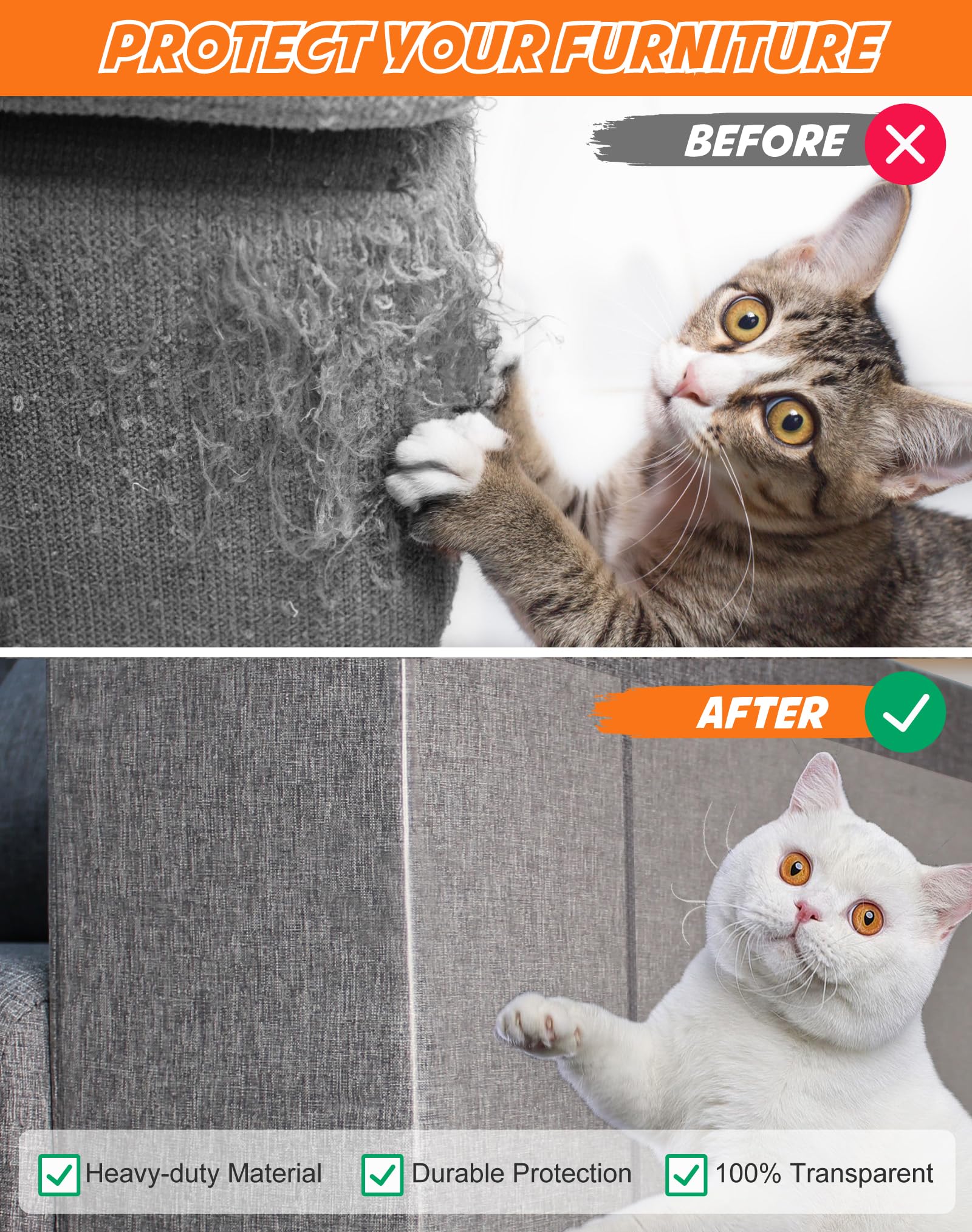 CANWUPON cat scratch protector with invisible surface blending with decor