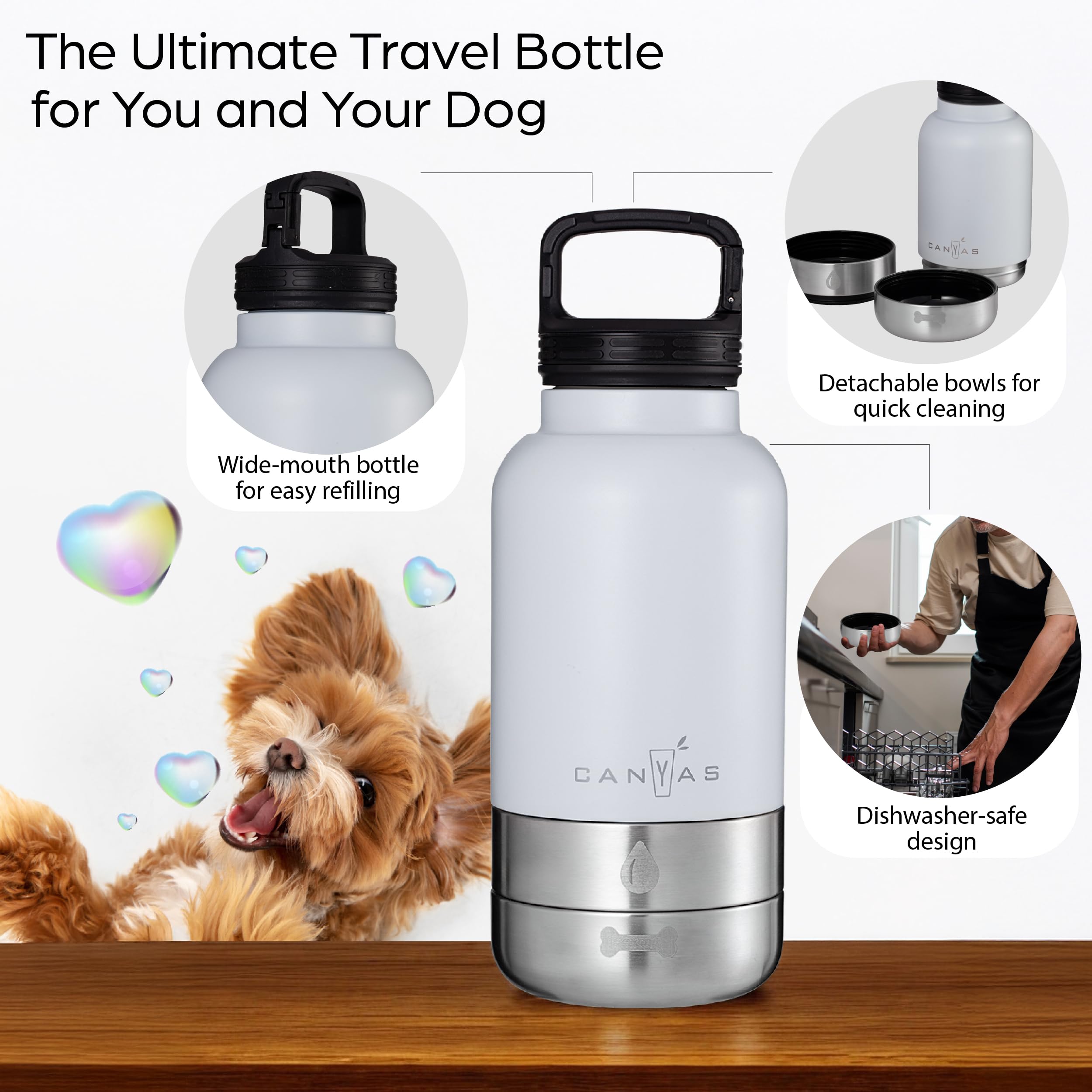 CANYAS leak-proof design prevents spills and condensation in a backpack.