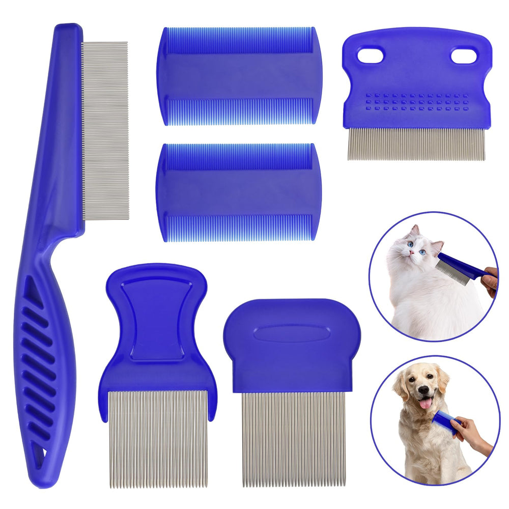 CAPHONT flea comb set blue packaging highlights versatile grooming for multiple pet sizes.