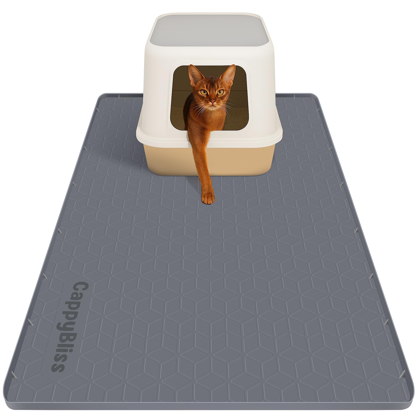 CappyBliss large cat mat with litter-trap traps litter, keeping floors clean.
