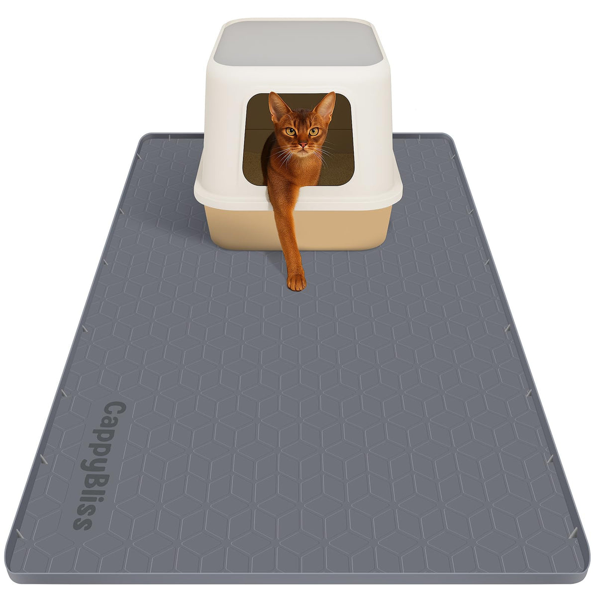 CappyBliss large cat mat with litter-trap traps litter, keeping floors clean.