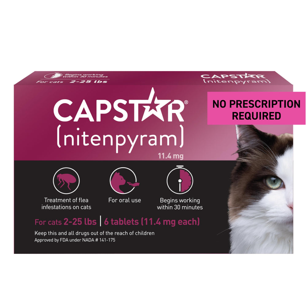 Capstar cat tablet 11.4 mg ready for fast flea relief.