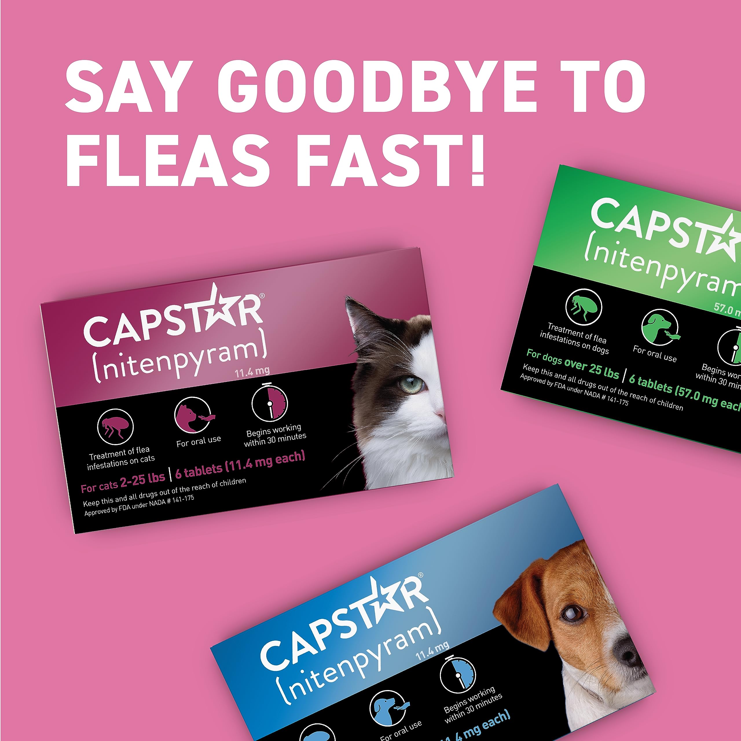 Capstar safe for kittens as young as four weeks and 2 pounds.