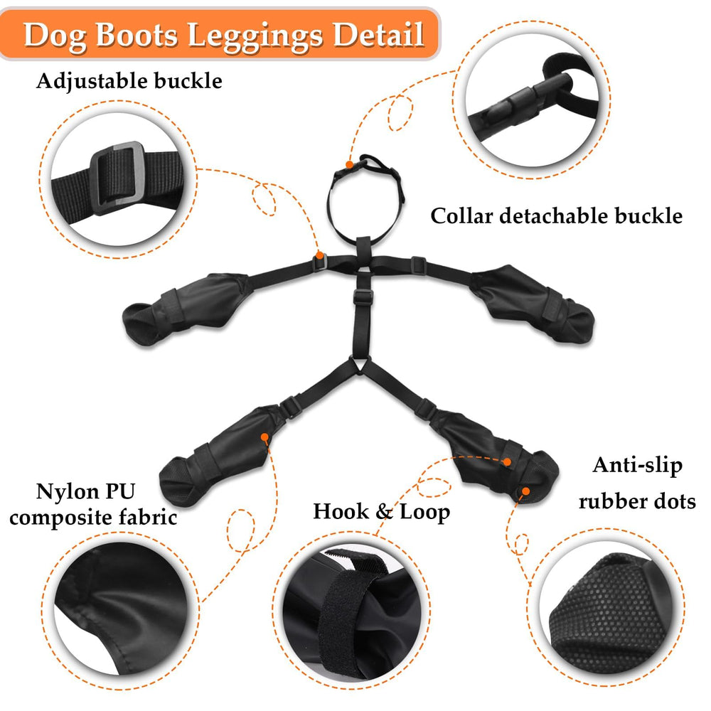 CAPT.SNOOZE dog boots reflective trim for low-light visibility