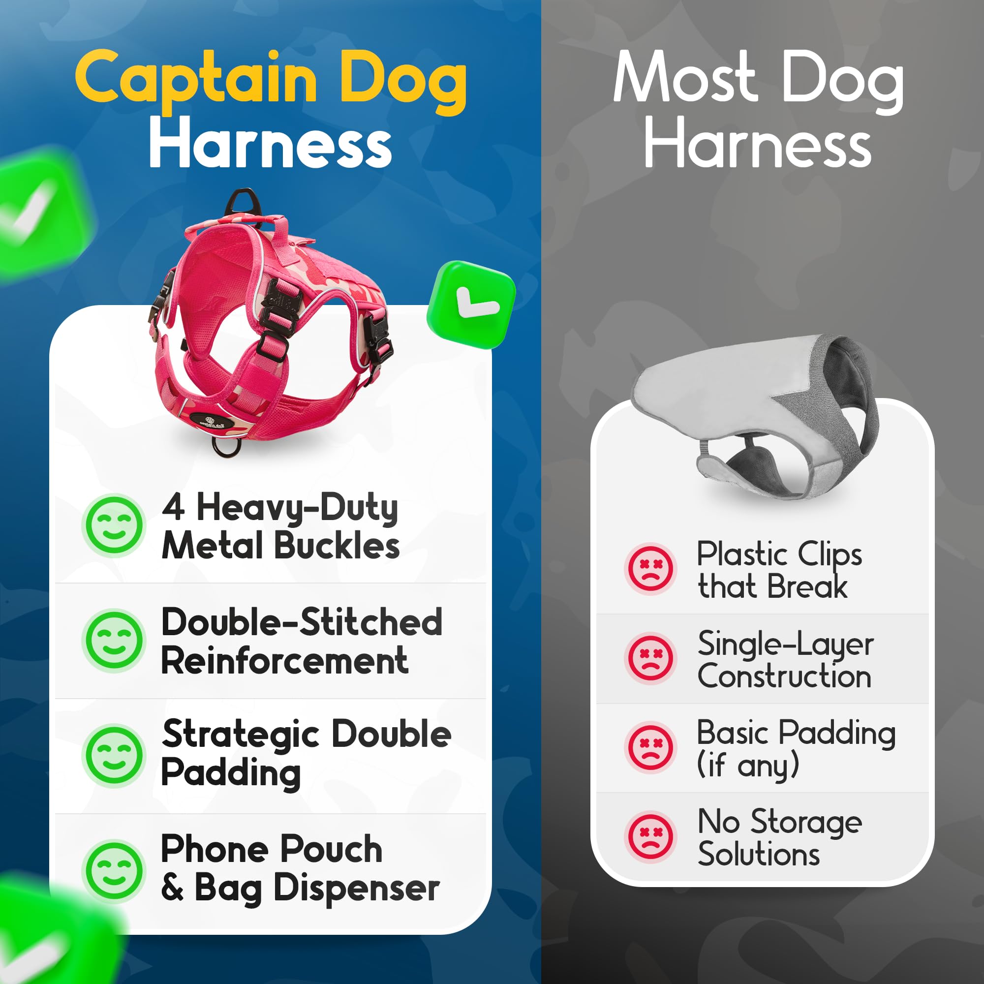 Captain Dog XXL Xdog Vest includes poop bag holder for convenient outings