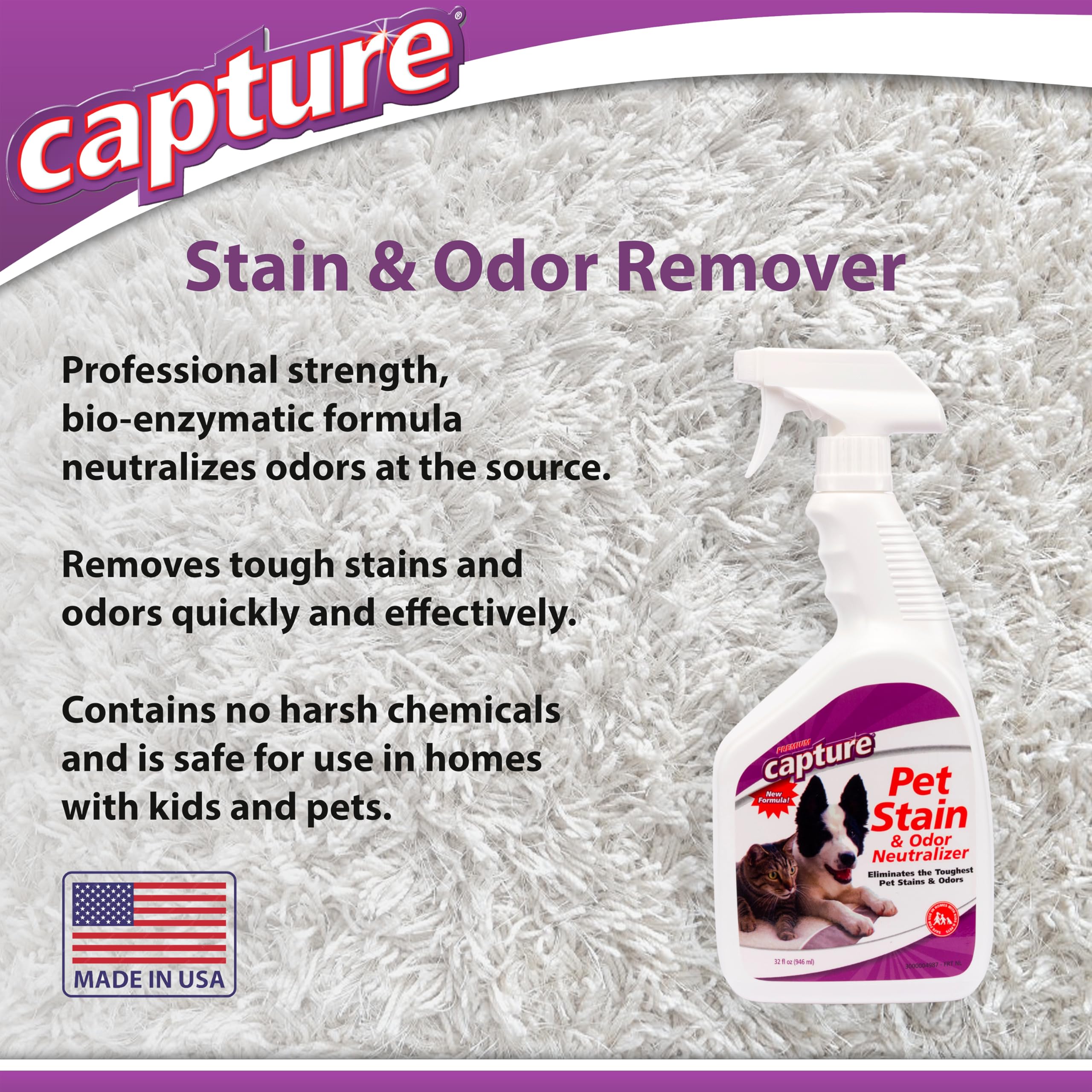 Family room with Capture removing dog urine odors from fabric