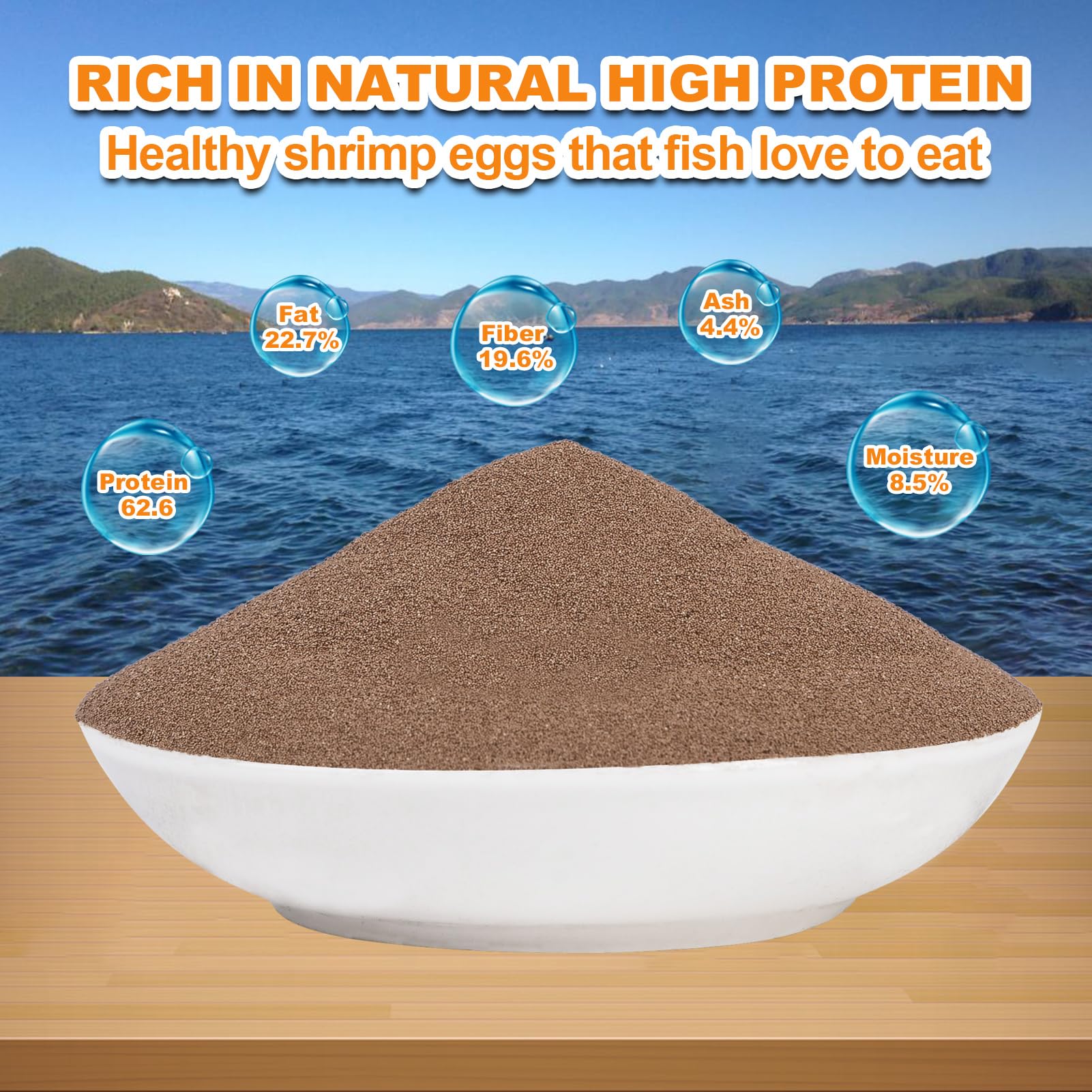 Capuca Brine Shrimp Eggs pouring from bottle for convenient use
