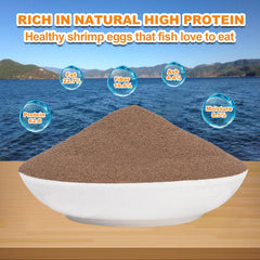Capuca Brine Shrimp Eggs pouring from bottle for convenient use