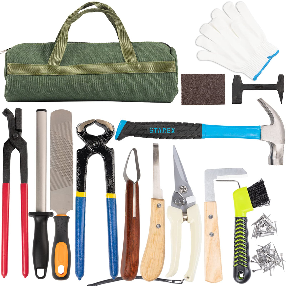 Capuca farrier-tools-kit-cover demonstrates organized hoof care for efficient grooming.
