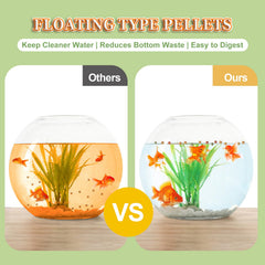 Capuca Goldfish Food balanced-diet pellets support healthy growth for goldfish and koi