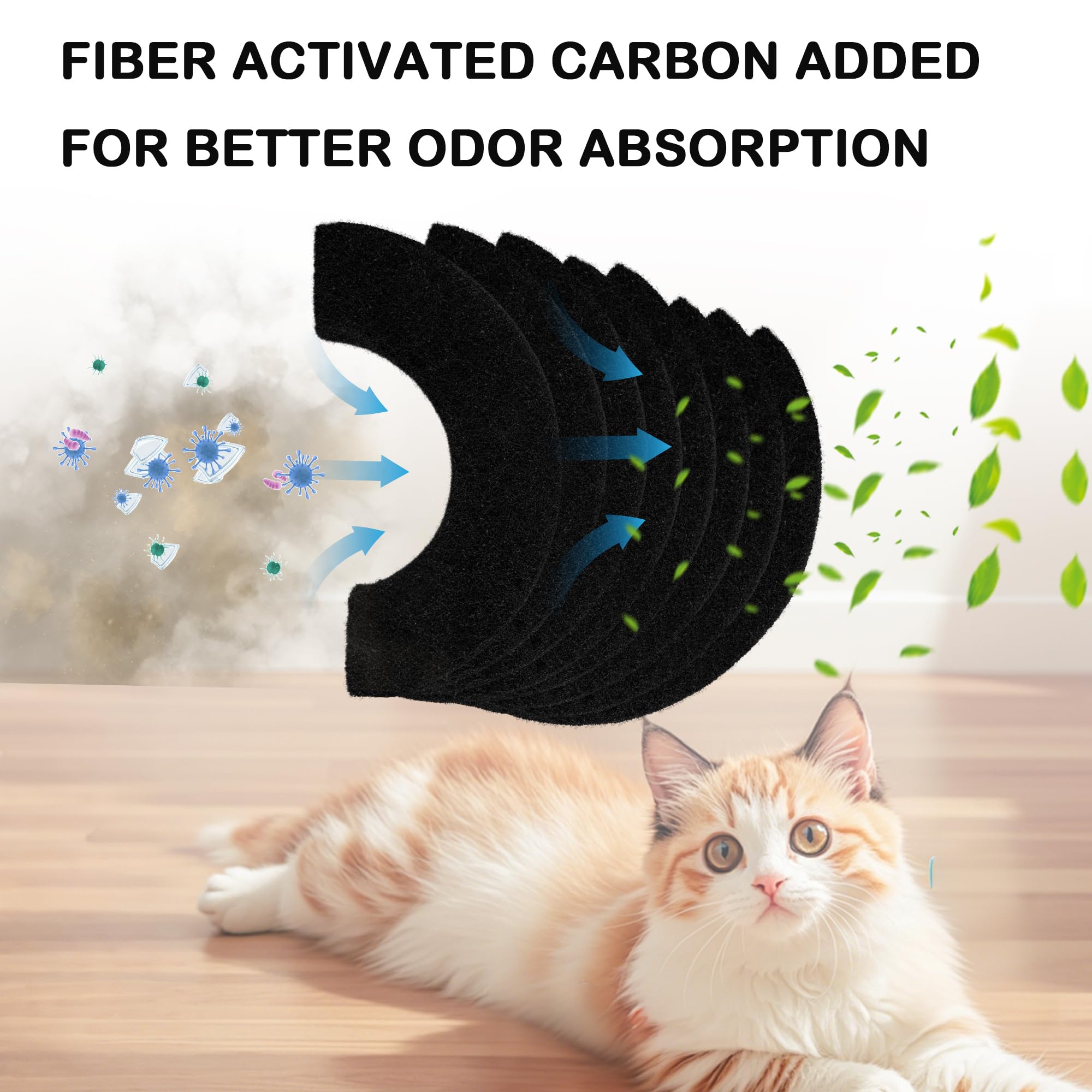 caqeaus inside-litter-box filter in use demonstration.