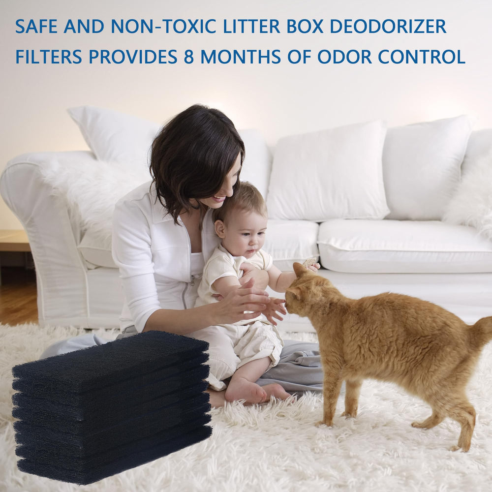 caqeaus litter box filter in use improving indoor air quality.
