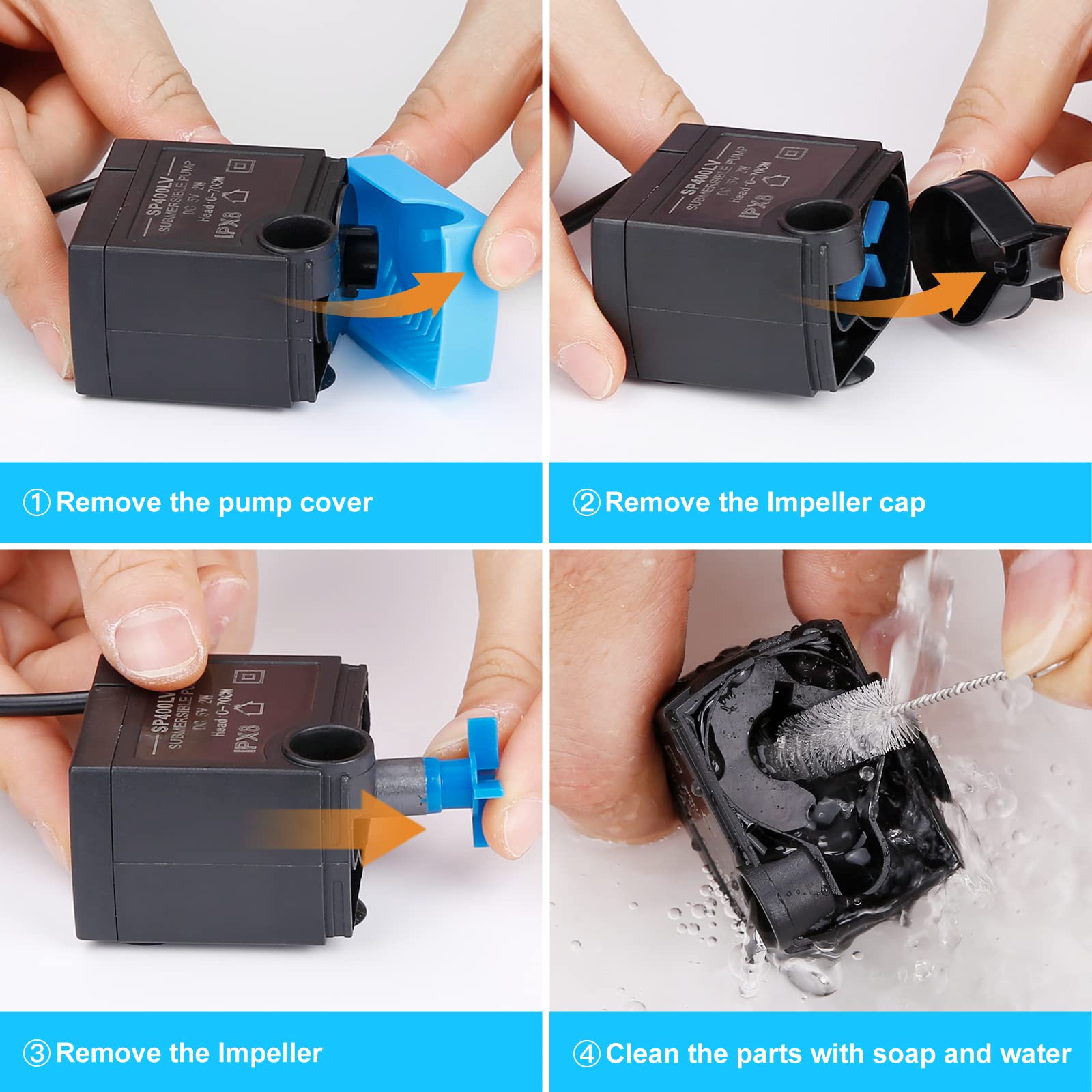 Carcent SP-400LV USB cable keeps fountain powered with flexible placement.