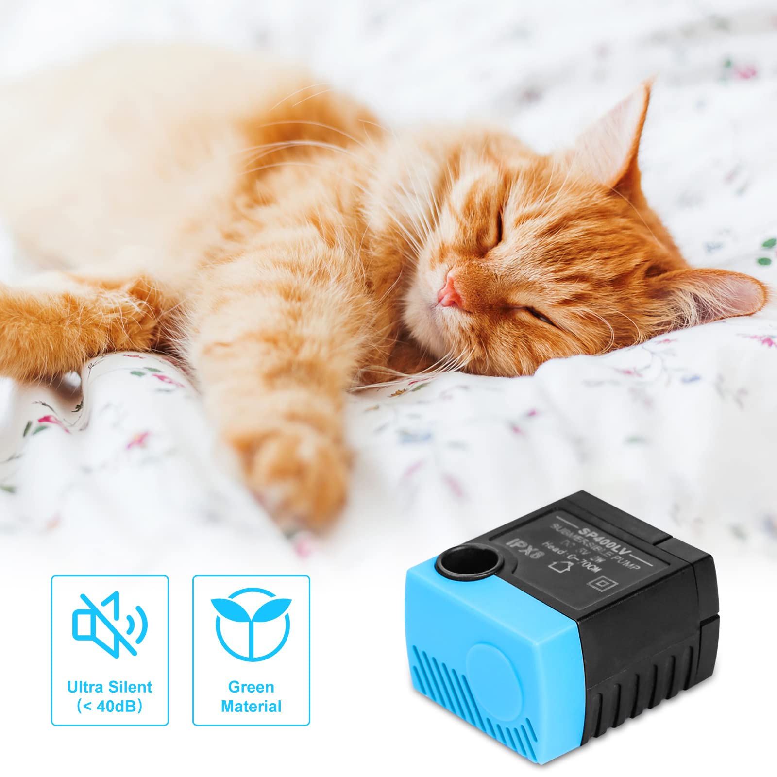 Carcent SP-400LV delivers a smooth water stream for enticing pets.