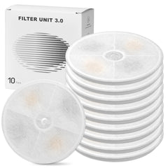 Carcent upgraded filter close-up shows 4-layer filtration improving water clarity