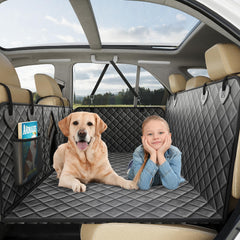 CarChic back-seat extender with hard bottom providing stable dog support during rides