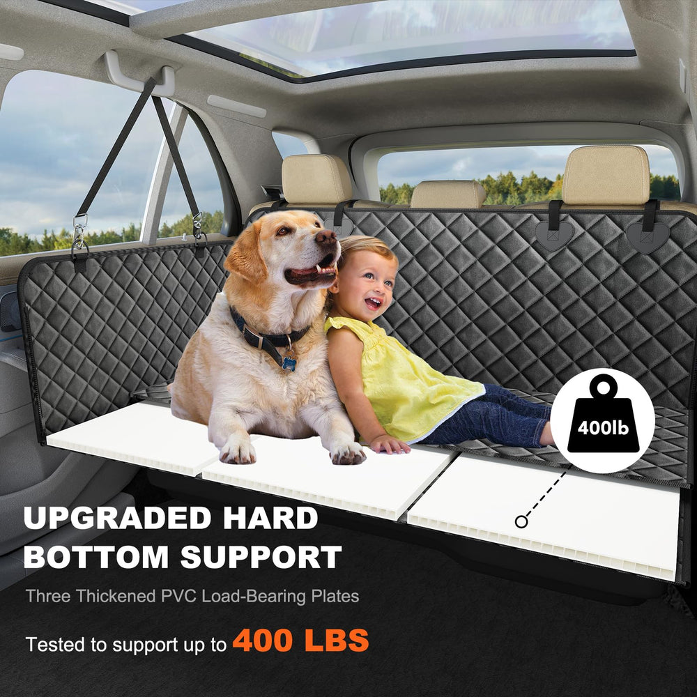 CarChic back-seat extender with detachable plates highlighting reinforced structure for safe travel