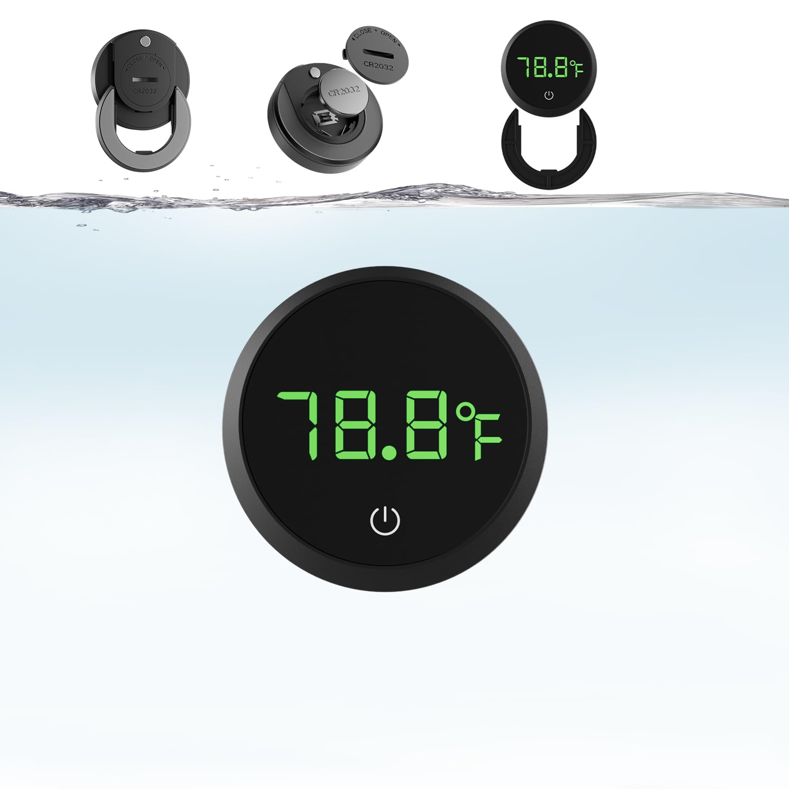 Carefree Fish aquarium digital thermometer LED display provides precise tank temps at a glance.