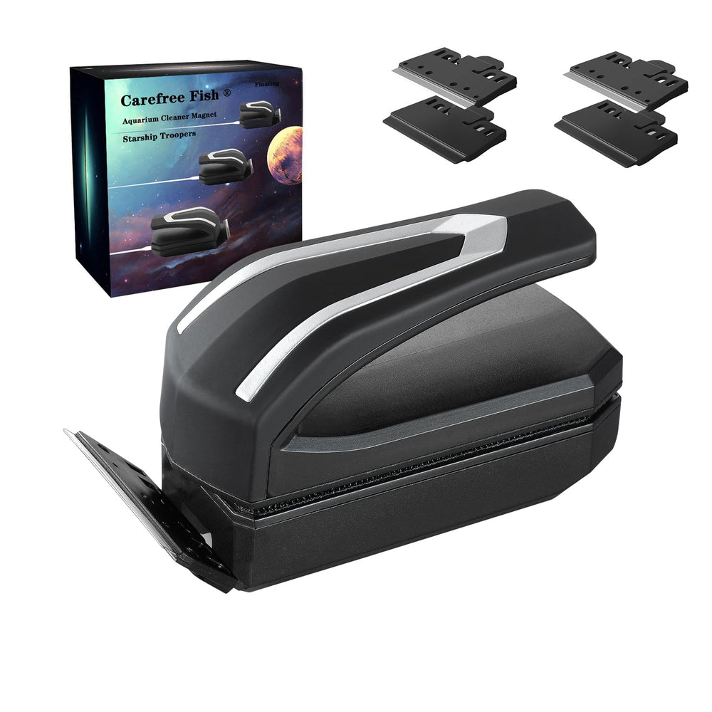 Carefree Fish magnetic cleaner with ergonomic grip for comfortable glass tank cleaning.