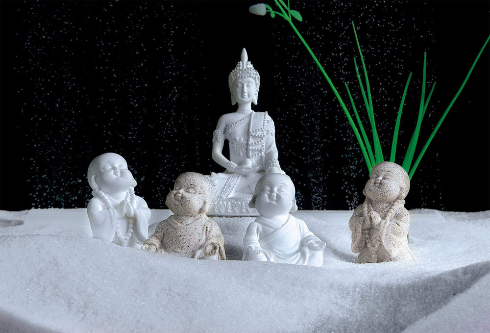 Carefree Fish Buddha statue paint-free design supports safe, breathable display.