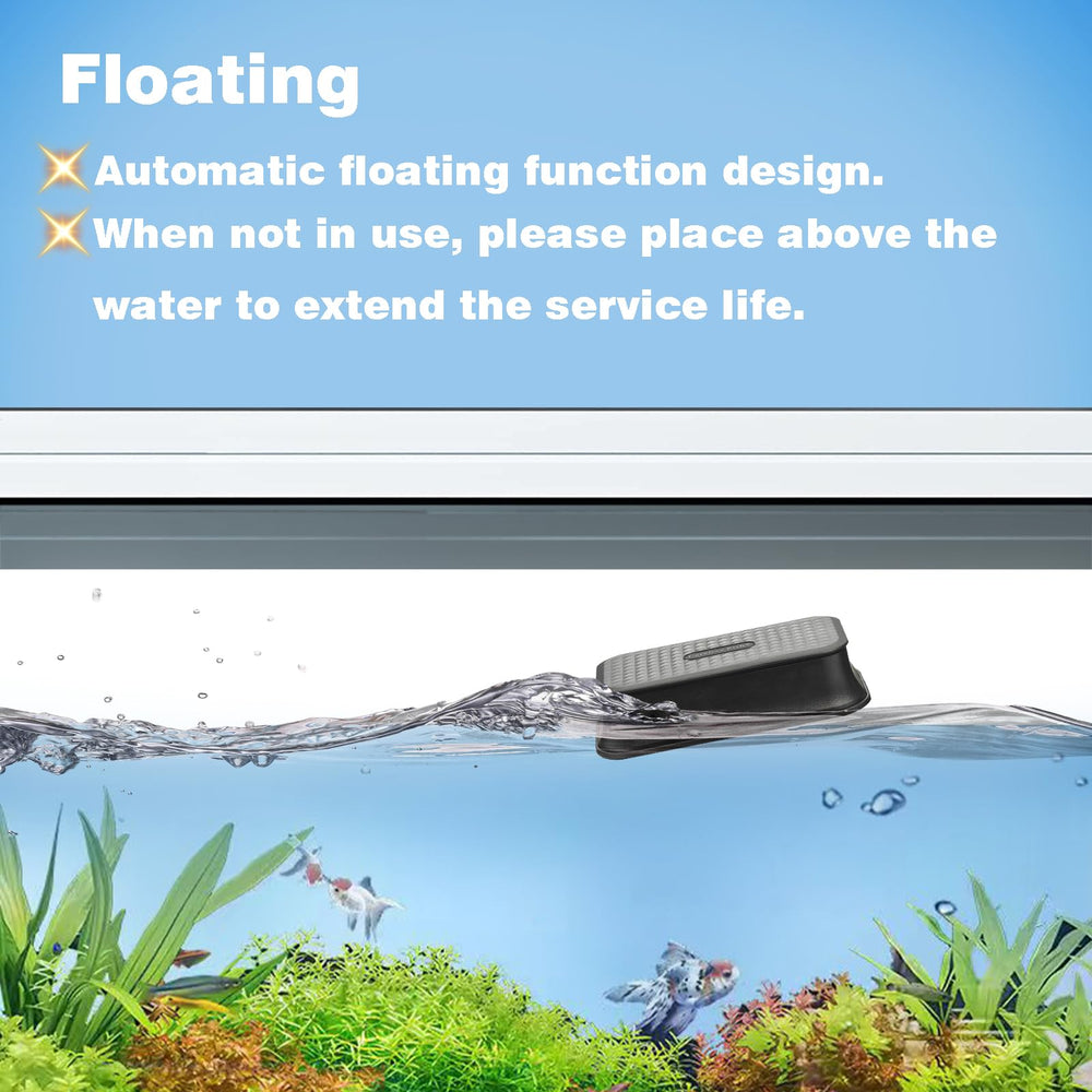 Carefree Fish magnetic cleaner usage note shows safe glass-tank compatibility up to 6mm.