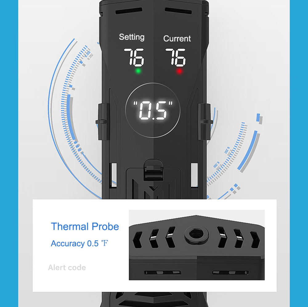 Carefree Fish dual overheating protection system illustrated with internal temperature controllers.