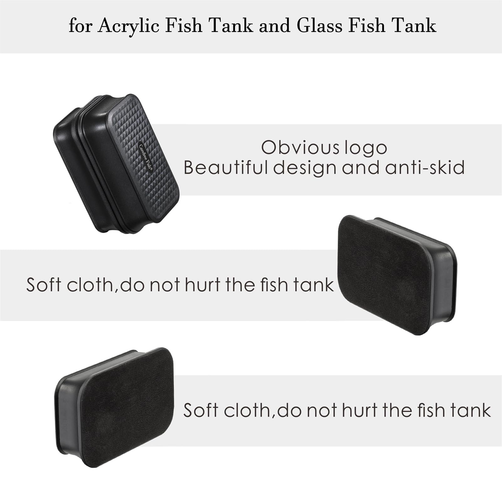 Carefree Fish magnet cleaner in action on a tank highlights efficient brush motion.