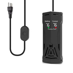 Carefree Fish PTC ceramic heater front view shows compact design for steady tank warmth.