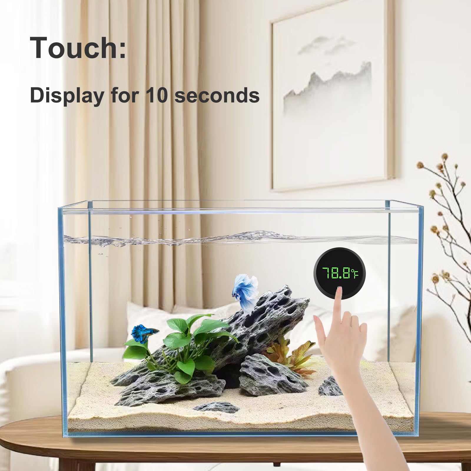 Carefree Fish spare adhesive included for secure future mounting adjustments.