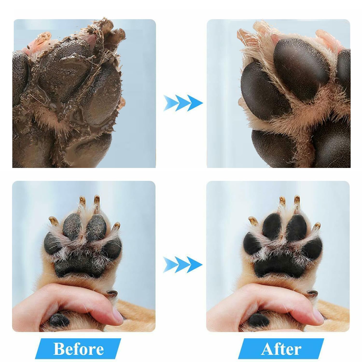 CAREFUNY paw cleaner blue open top size fits medium paws 2.5-3.5 inches