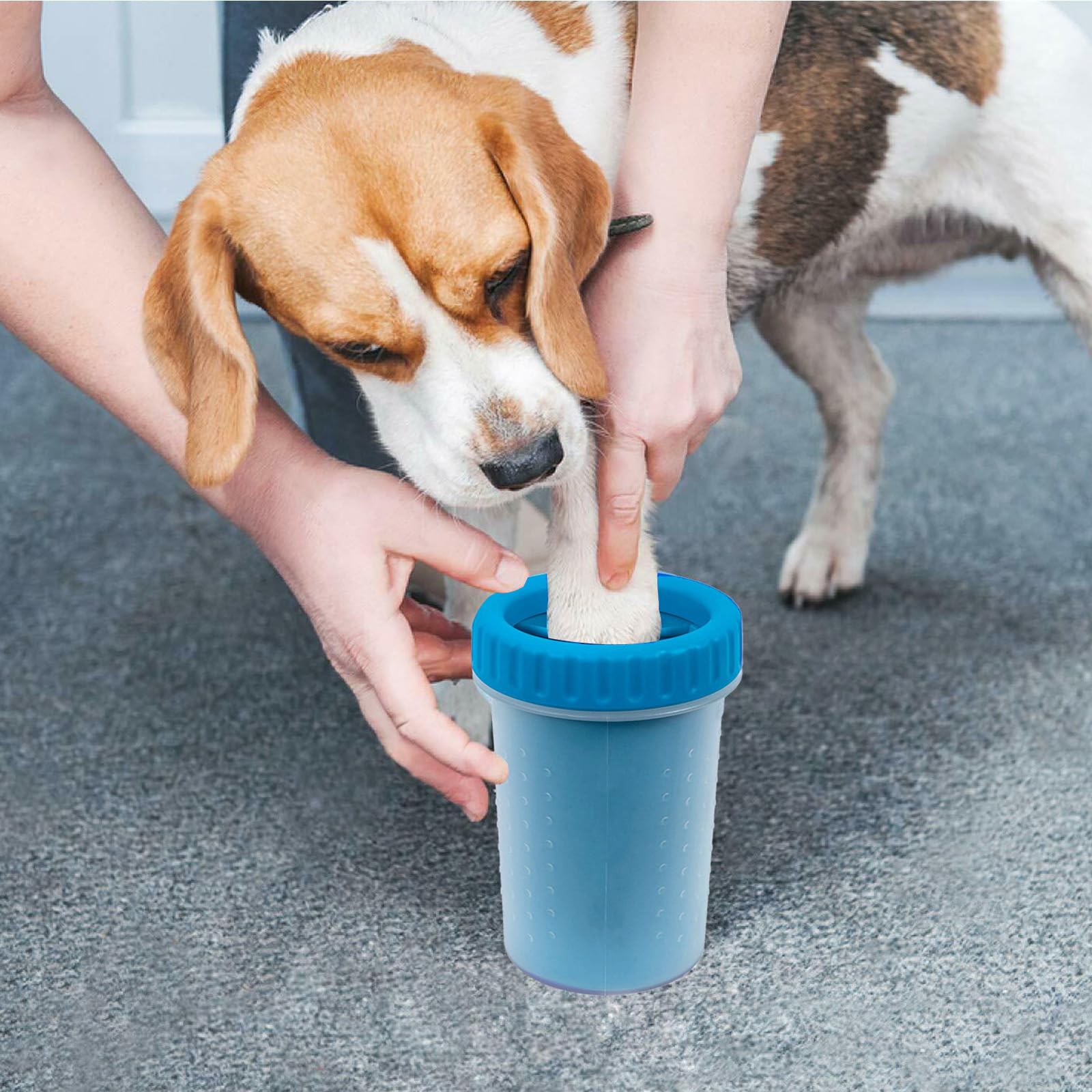 CAREFUNY paw cleaner blue after-use drying step helps quick paw dry