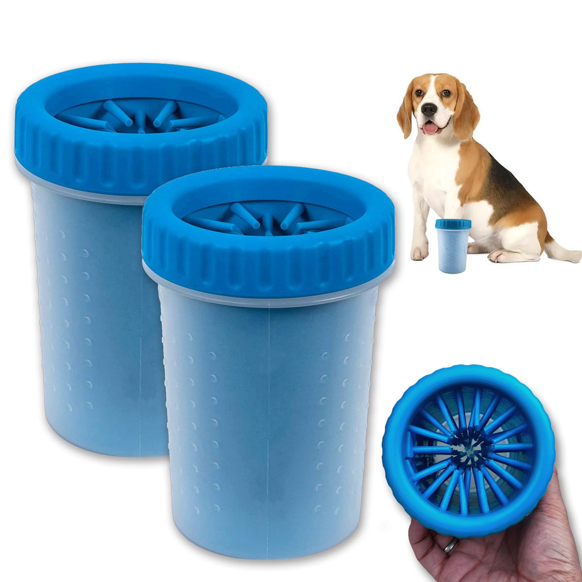 CAREFUNY paw cleaner blue outer shell for easy park cleanup