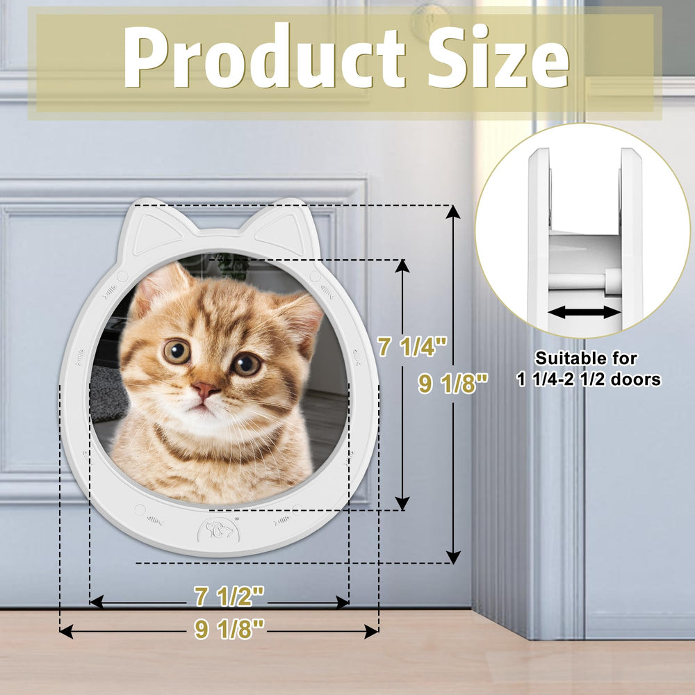 Caremyworld cat door interior snow white ABS close-up, durable daily-use
