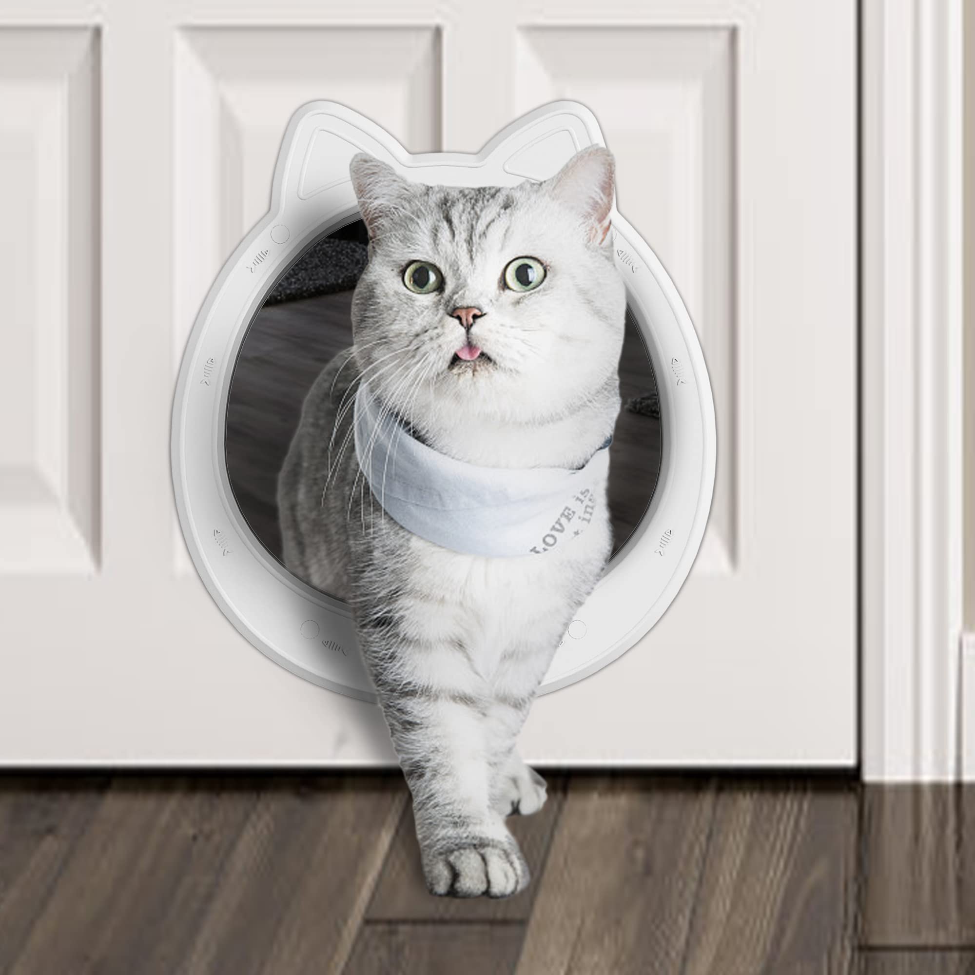 Caremyworld large cat door interior snow white open panel for easy feline access