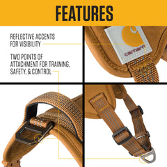 Carhartt nylon duck no pull harness with quick control handle enables prompt assistance during activities