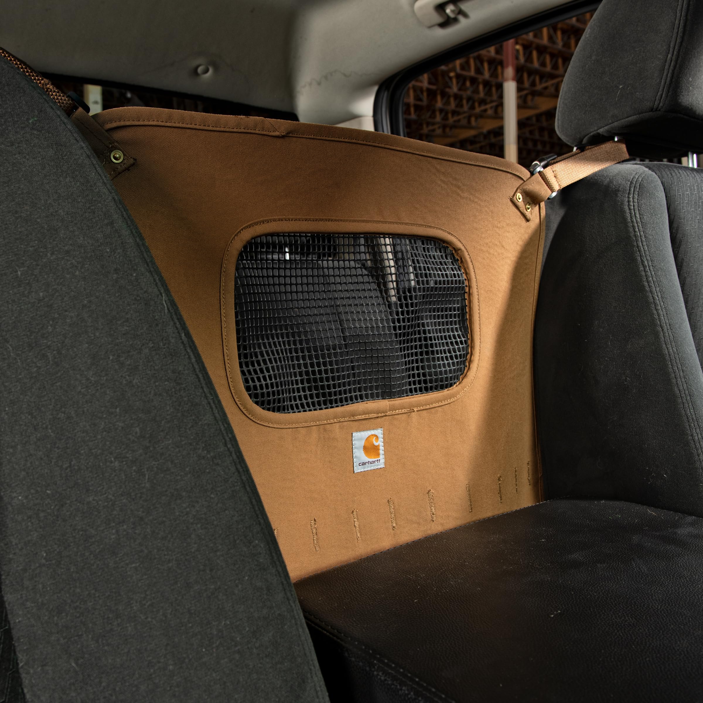 Carhartt barrier with secure fit and airflow mesh for comfortable rides.