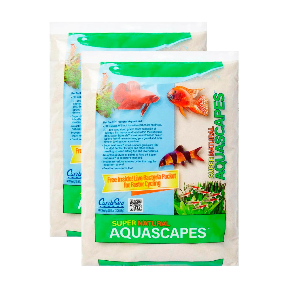 Carib Sea Super Natural Moonlight Sand closeup shows natural texture for freshwater aquarium aesthetics.