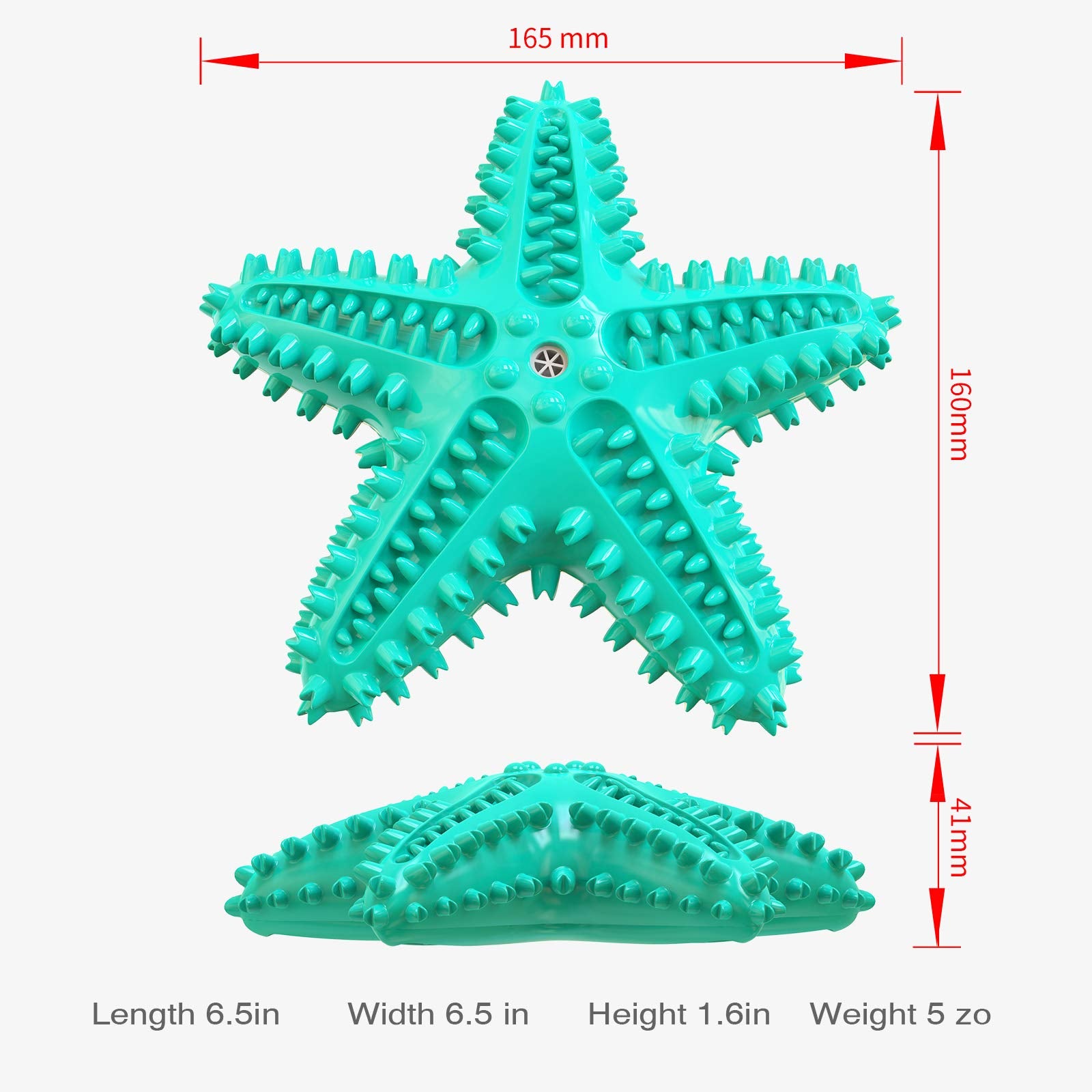 Carllg Starfish dog toy squeaker top detail for engaging play