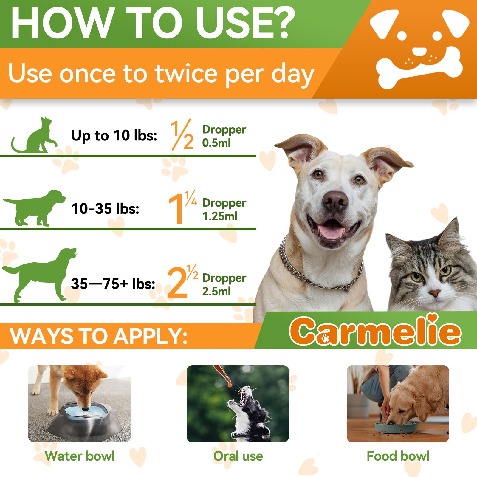Carmelie bacon-flavor drops for cats provide tasty daily flea protection