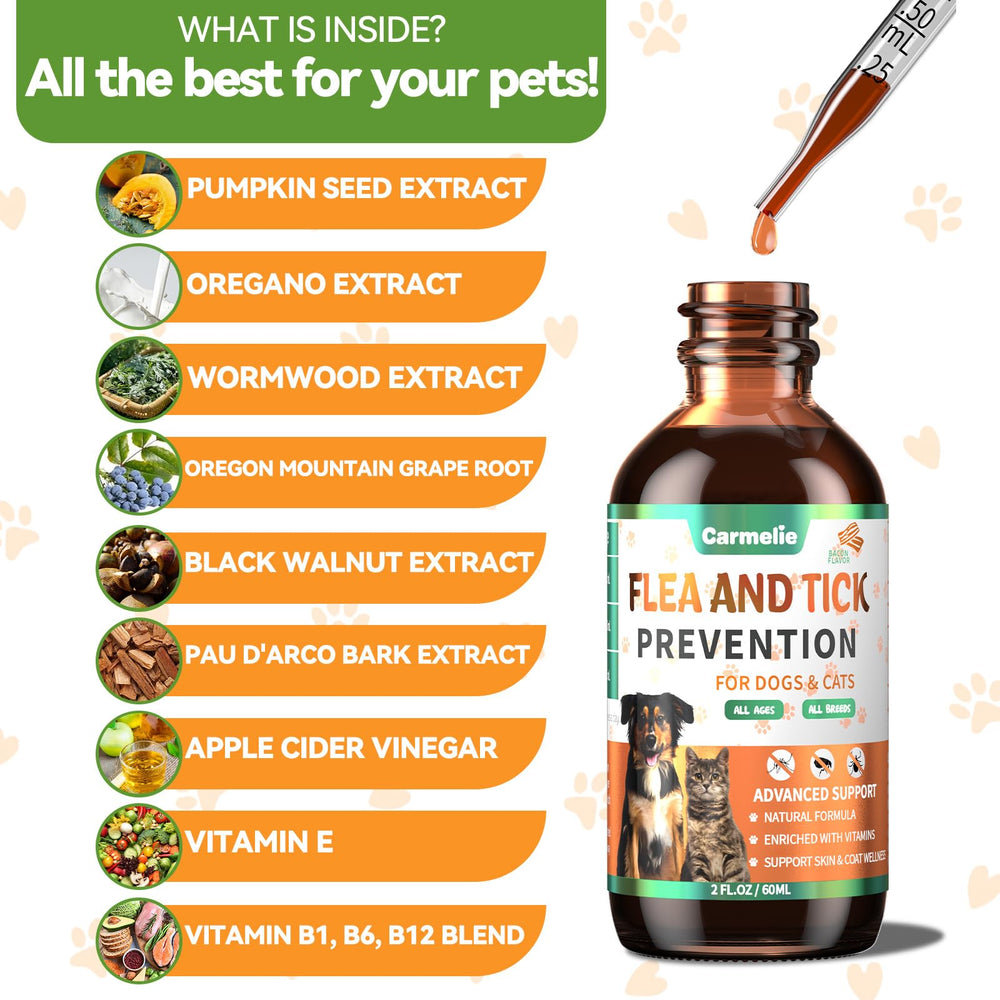 Carmelie bacon-flavor drops on a dog's treat for easy dosing
